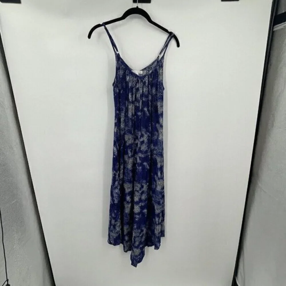 Socialite Womens Jumpsuit XS Sleeveless Blue Stretchy Multi Color V Neck Pleated